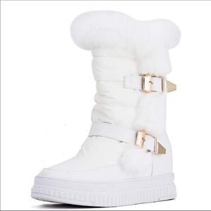Women's Winter Flat Mid-Calf Snow Boots with Rabbi (Free shipping)